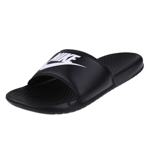 NWT Nike Men’s Benassi Just Do It Athletic Slide Sandal Black/White Size 12 - Picture 1 of 6
